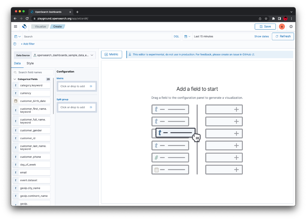 Drag and drop user interface