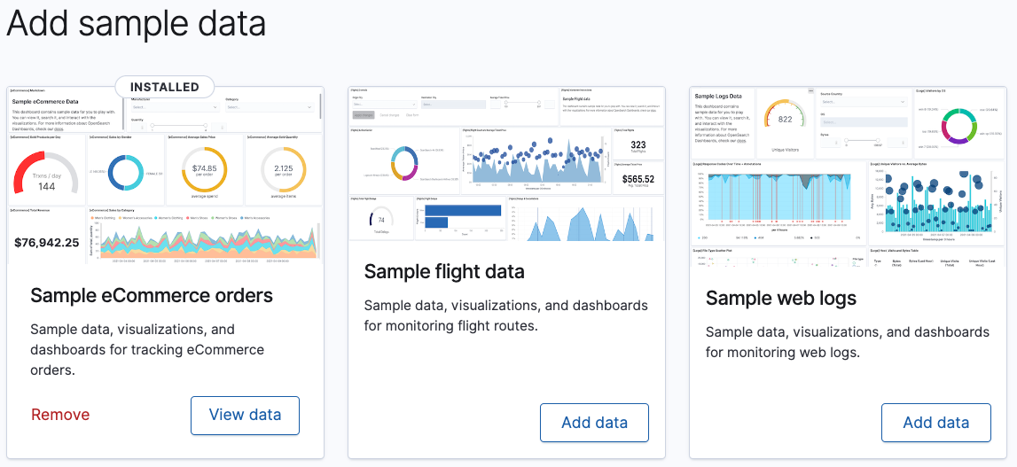 Sample datasets