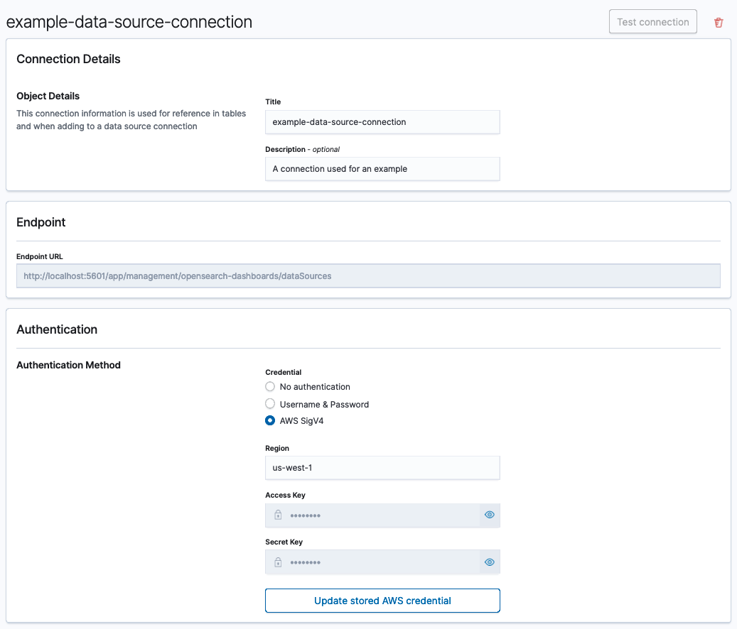 Data sources settings verification and editing user interface