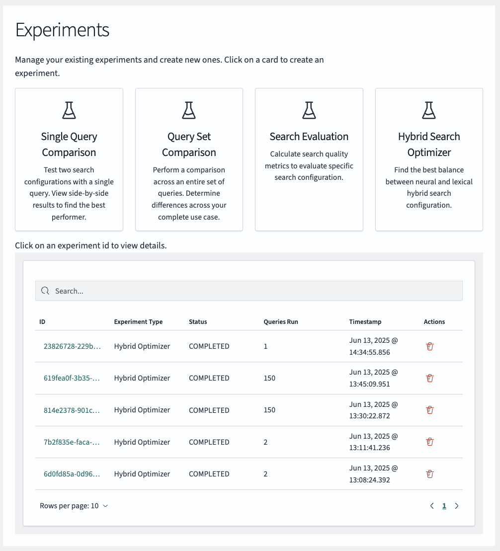 Compare search results