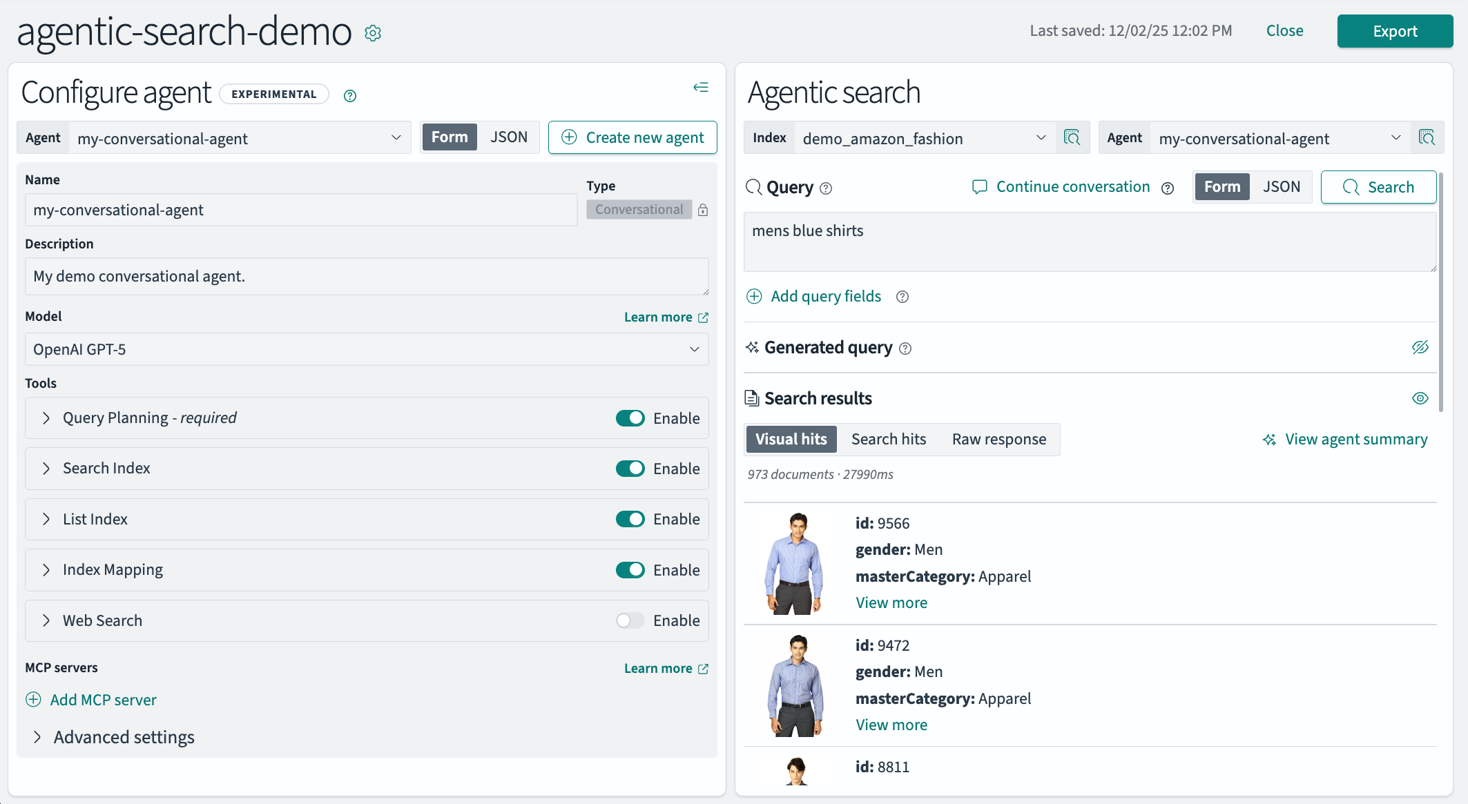 Agentic search editor