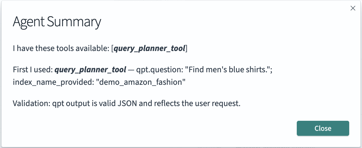 Agentic search summary