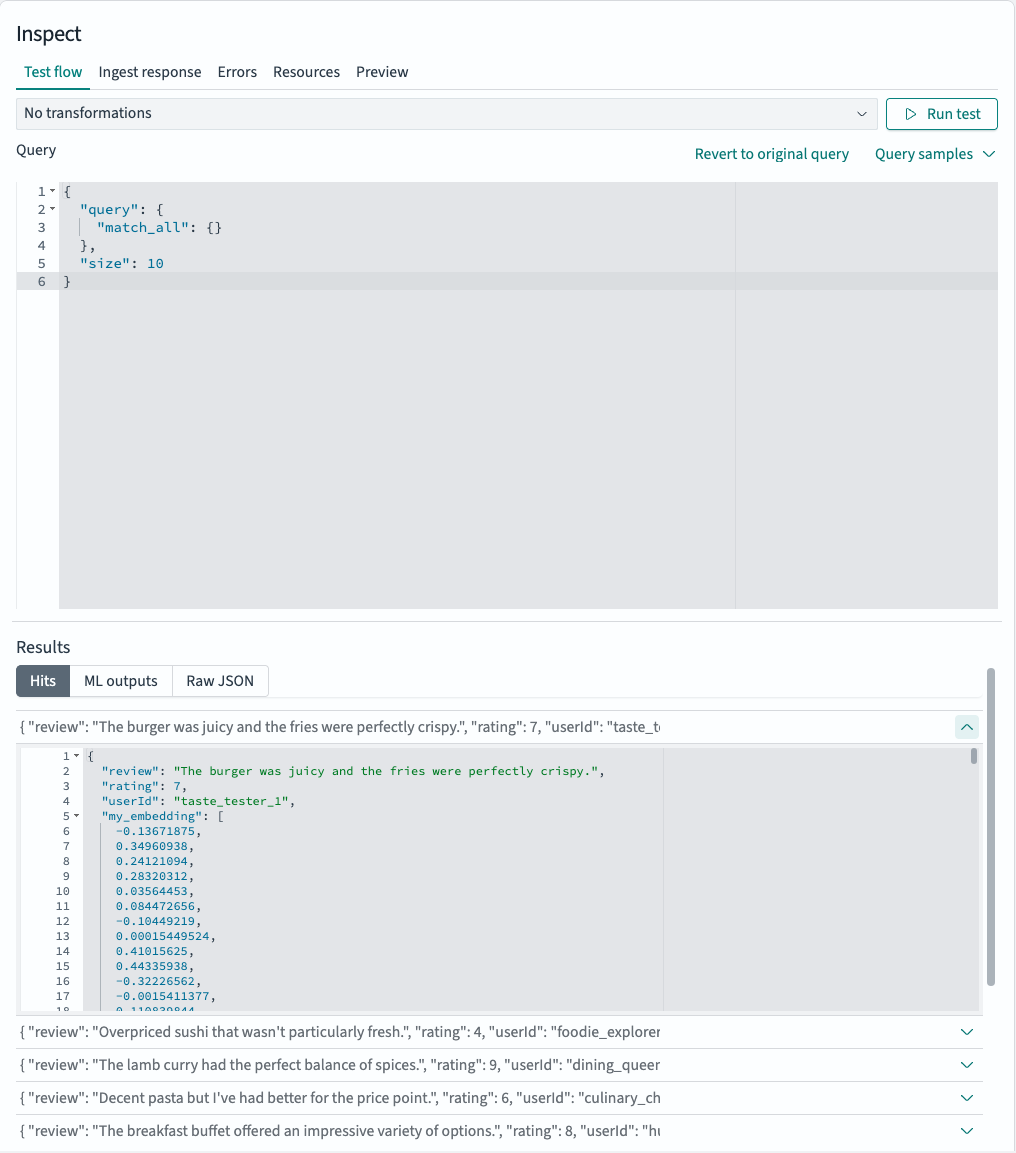 Test ingest flow