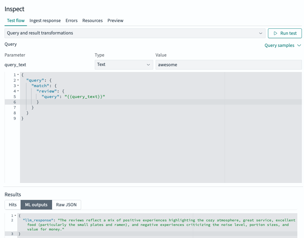 Test search flow