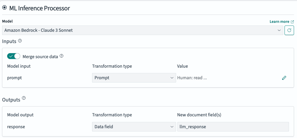 Transform response