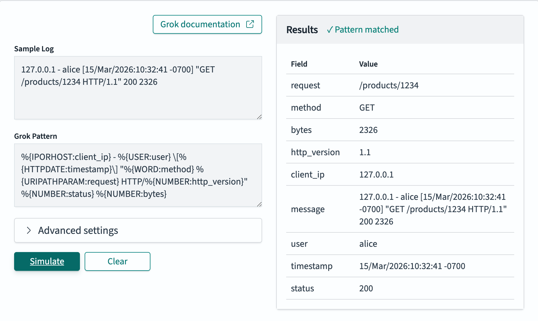 Grok Debugger