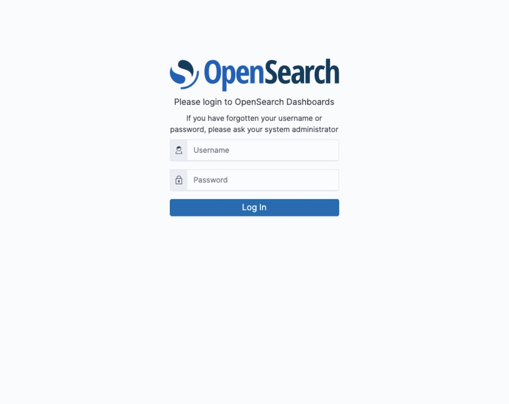 Login to OpenSearch Dashboards