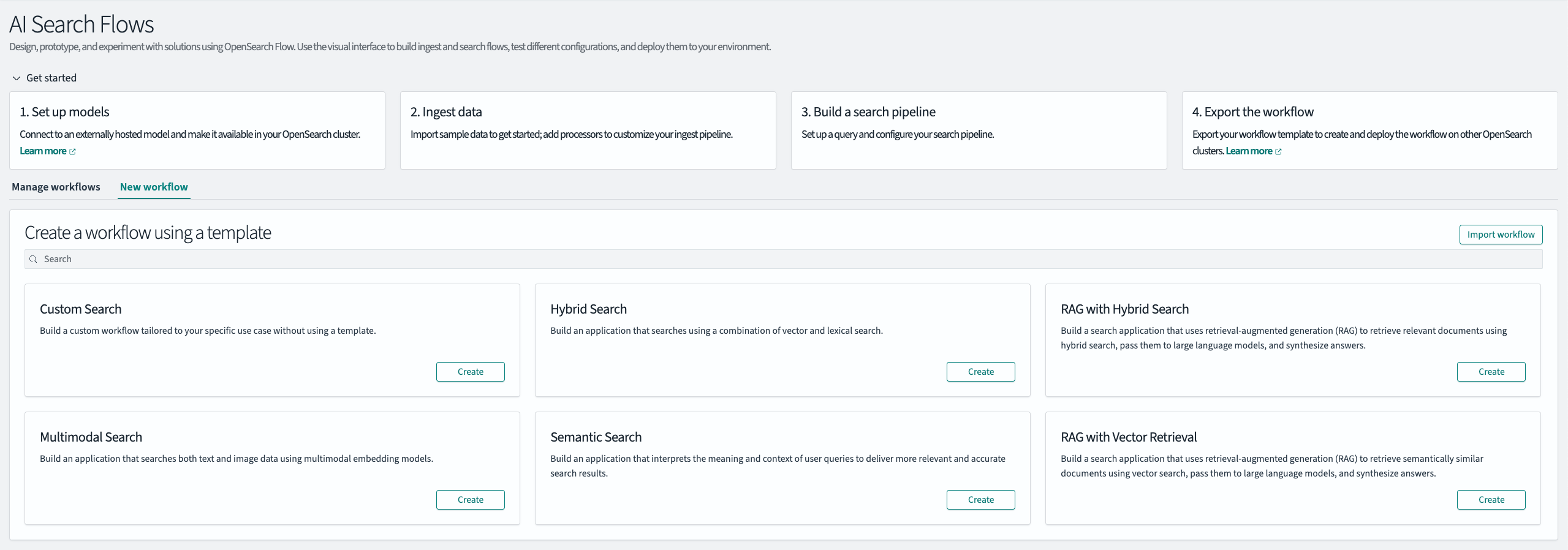 New workflow page