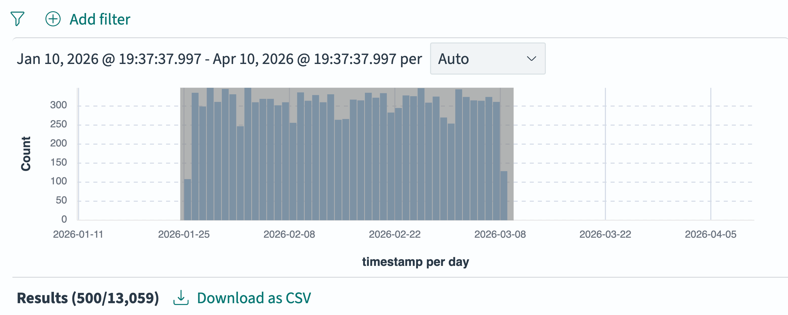 Discover interface showing drag-select