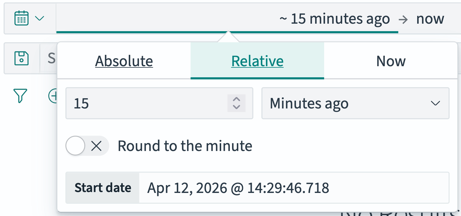 Relative time filter