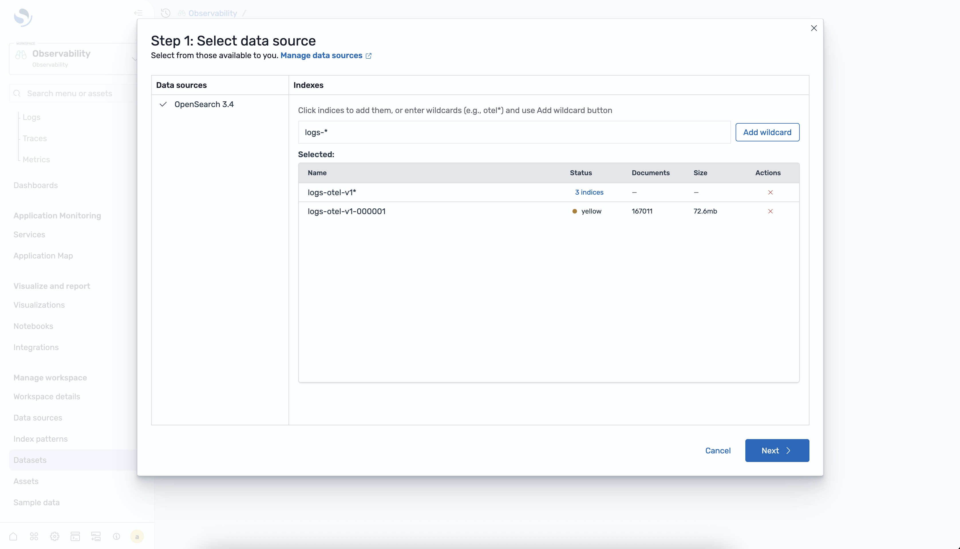 Selecting a data source