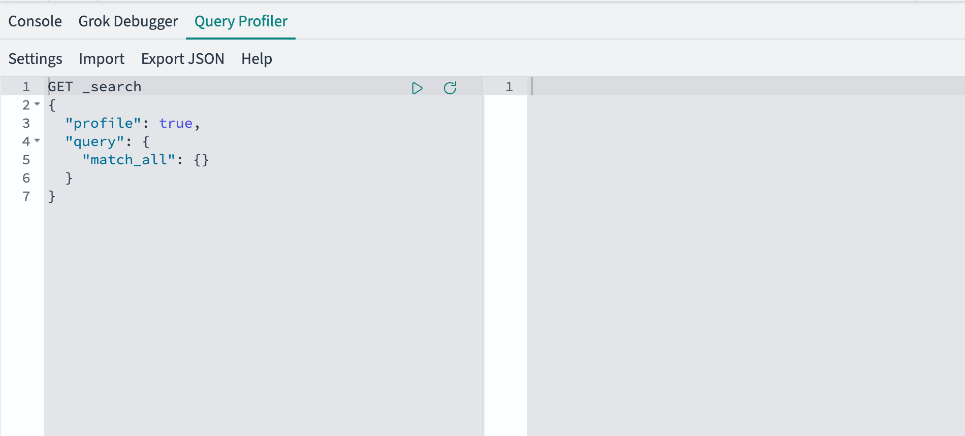Query Profiler default query